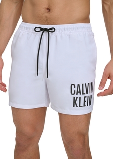 "Calvin Klein Men's Intense Power Modern Euro 5"" Swim Trunks - White"