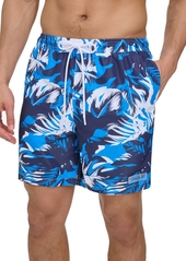 "Calvin Klein Men's Island Camo Printed 7"" Swim Trunks - Egyptian Blue"