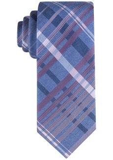Calvin Klein Men's Large Ombre Grid Tie - Blue