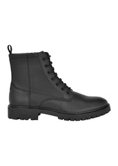 Calvin Klein Men's Lealin Lace-Up Lug Sole Boots - Black Leather