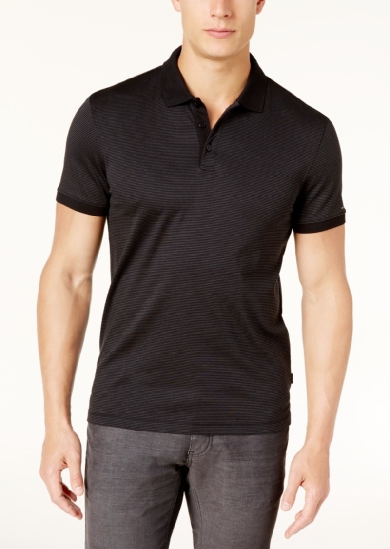 Calvin Klein Calvin Klein Men's Liquid Touch Micro Stripe Polo Shirt ...