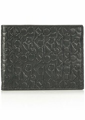 Calvin Klein Men's Logo Embossed Leather Bifold Wallet black