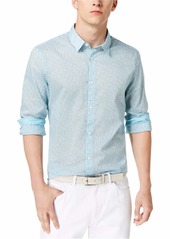 Calvin Klein Men's Long Sleeve Button Down Print Shirt  L