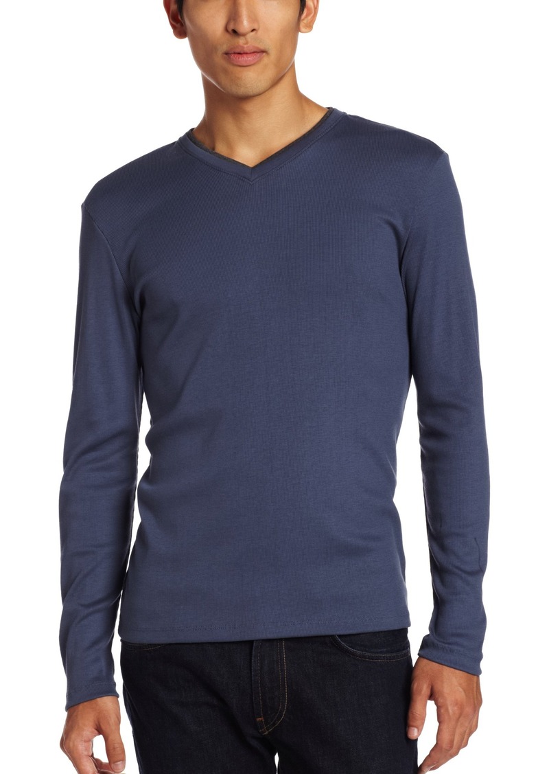 Calvin Klein Calvin Klein Men's Long Sleeve Ribbed V-Neck T-Shirt 2X ...
