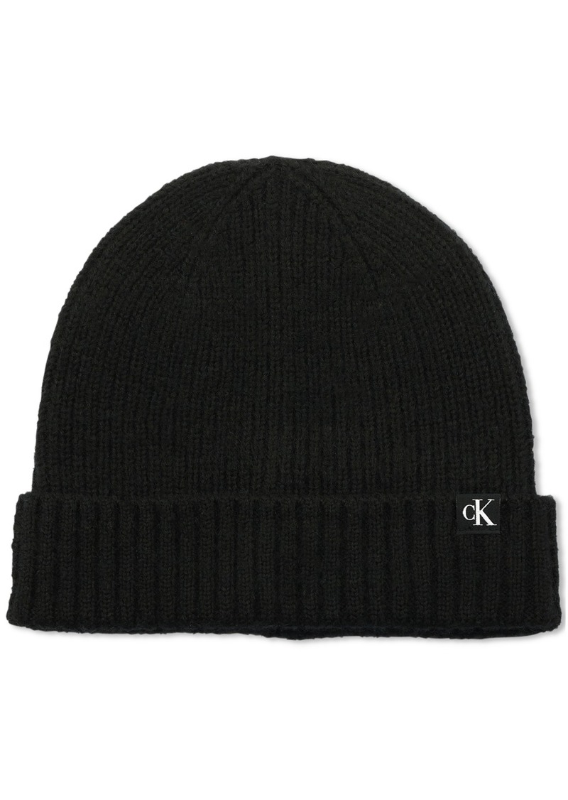 Calvin Klein Men's Luxe Ribbed Cuff Hat - Black