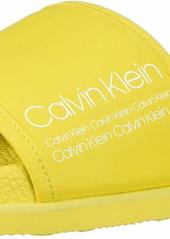 Calvin Klein Men's MACKEE Slide Sandal lemon rubberized smooth/industrial art  M M US