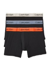 Calvin Klein Men's Micro Stretch 3-Pack Boxer Brief Black Bodies W/Asphalt Grey Mudstone Acid Orange S