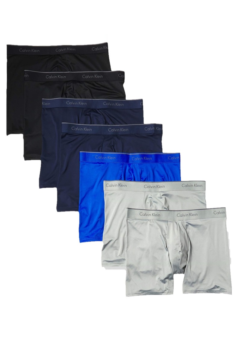 Calvin Klein Men's Micro Stretch 7-Pack Boxer Brief 2 Black 2 Blue Shadow 2  Grey 1 Cobalt Water M