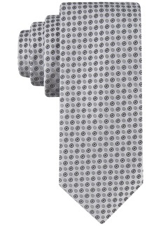 Calvin Klein Men's Mini-Bullseye Extra Long Tie - Silver