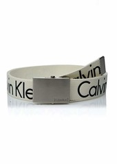 Calvin Klein Men's 38mm Printed Web Belt with Logo  M