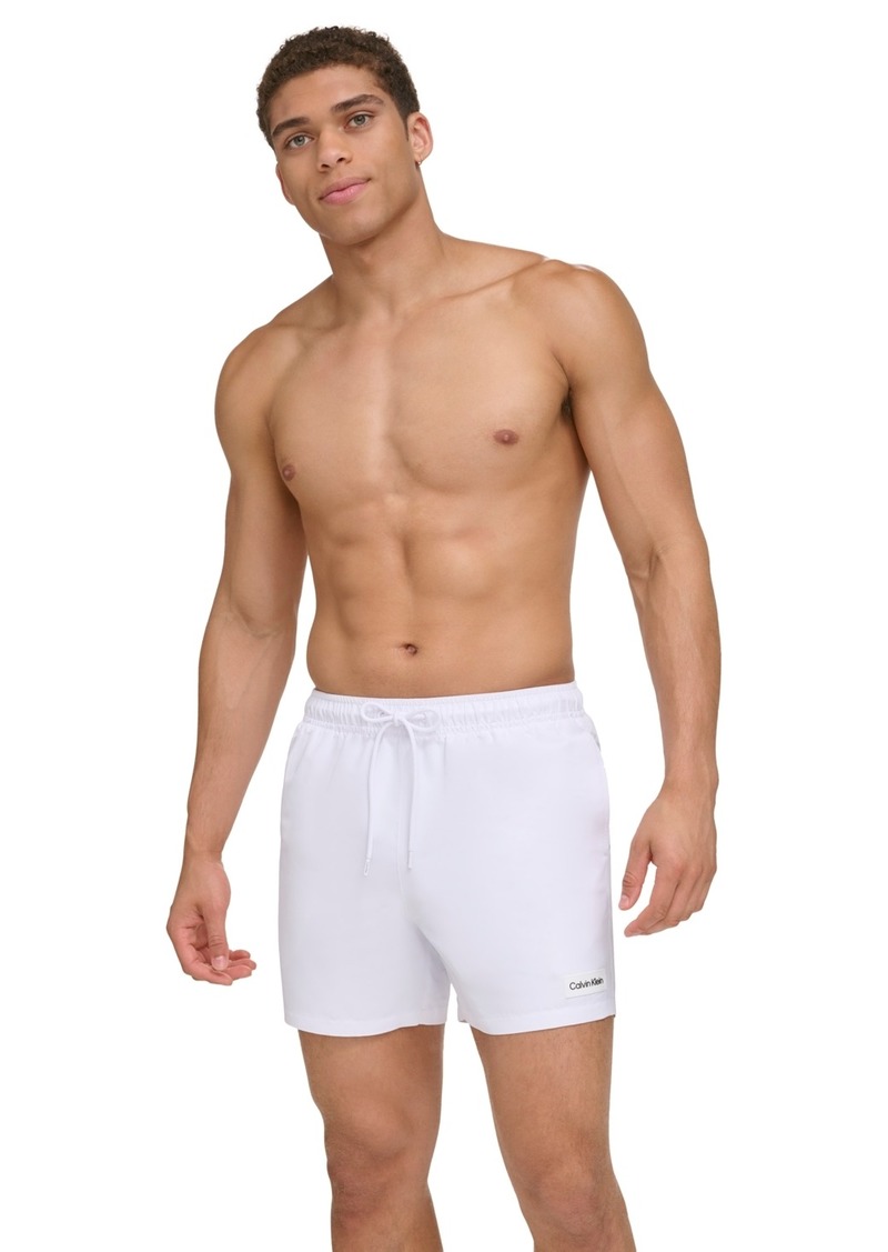 "Calvin Klein Men's Modern Euro 5"" Volley Swim Trunks - White"