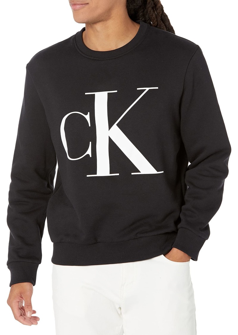 Calvin Klein Men's Monogram Logo Fleece Crewneck Sweatshirt  Extra Large