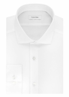 Calvin Klein Men's Non Iron Stretch Slim Fit Unsolid Solid Dress Shirt Shirt  18.5" Neck 36-37" Sleeve