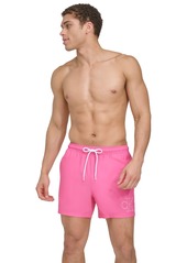 "Calvin Klein Men's Outline Logo Modern Euro 5"" Volley Swim Trunks - Pink"