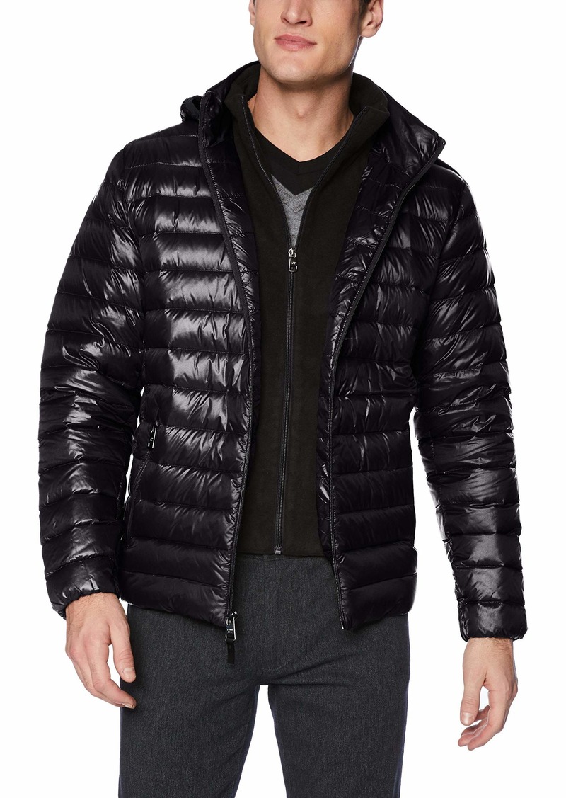 calvin klein men's packable water resistant zip front puffer jacket