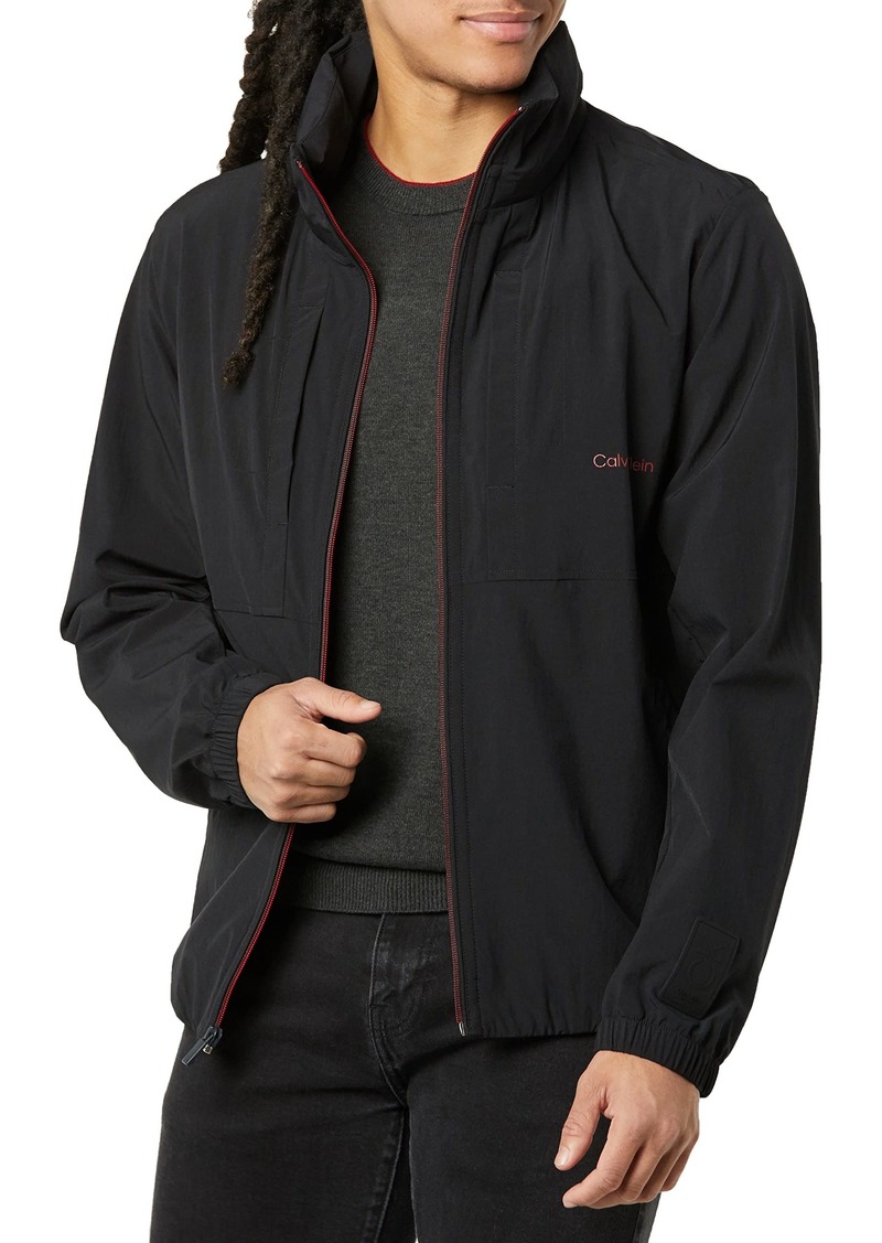 Calvin Klein Packable Solid Full Zip Hooded Jacket