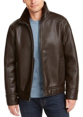 Calvin Klein Men's Pebble Faux Leather Jacket With Faux Shearling Lining, Created for Macy's
