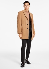 Calvin Klein Men's Prosper Wool-Blend Slim Fit Overcoat - Camel