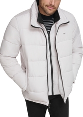 Calvin Klein Men's Puffer With Set In Bib Detail, Created for Macy's - Ebony