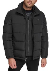 Calvin Klein Men's Puffer With Set In Bib Detail, Created for Macy's - Olive