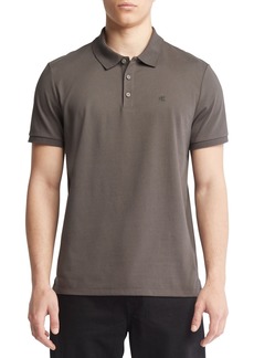 Calvin Klein Men's Regular-Fit Smooth Cotton Monogram Logo Polo Shirt - Juniper Mist