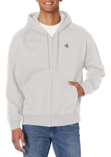 Calvin Klein Men's Relaxed Fit Archive Logo Fleece Full Zip Hoodie  Extra Extra Large