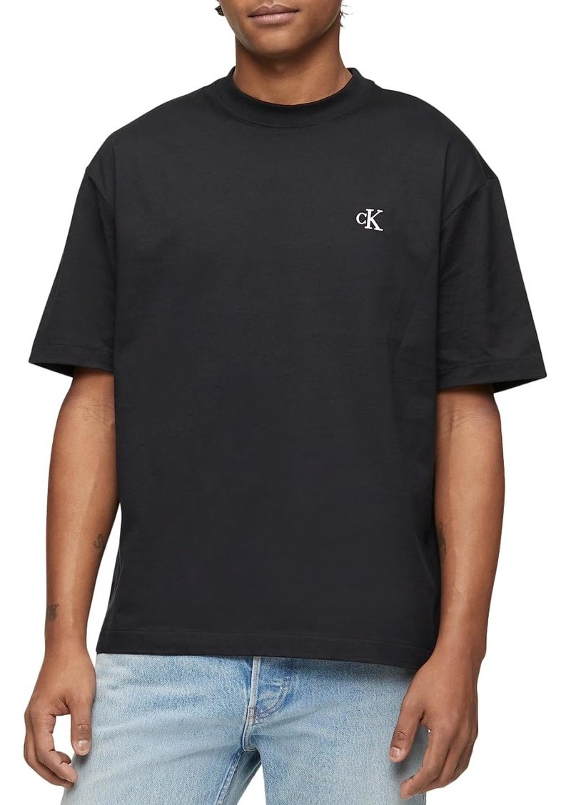 Calvin Klein Men's Relaxed Fit Monogram Logo Crewneck T-Shirt  Extra Small