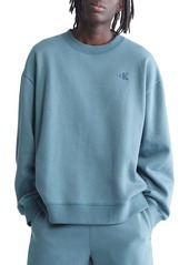Calvin Klein Men's Relaxed Fit Monogram Logo Fleece Sweatshirt  Extra Extra Large