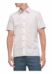 Calvin Klein Men's Short Sleeve Button Down Stretch Cotton Shirt