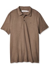 Calvin Klein Men's Short Sleeve Slub Cotton Monogram Polo Shirt