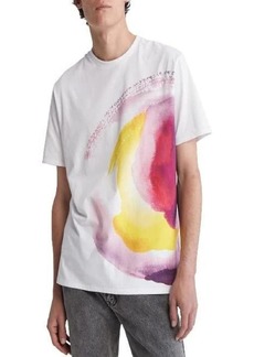 Calvin Klein Men's Short Sleeve Watercolor Circle Logo Crewneck T-Shirt