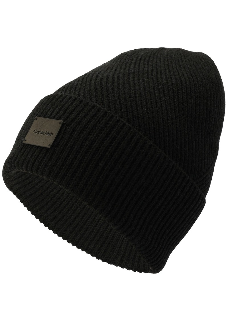 Calvin Klein Men's Side Transfer Cuff Beanie - Black