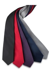 Calvin Klein Men's Silver-Spun Solid Tie - Red