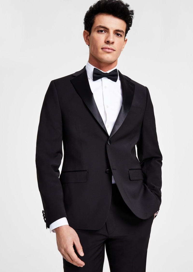 Calvin Klein Men's Skinny-Fit Wool Tuxedo Jacket - Black
