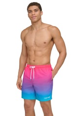 "Calvin Klein Men's Sky Gradient 7"" Volley Swim Trunks - Black"