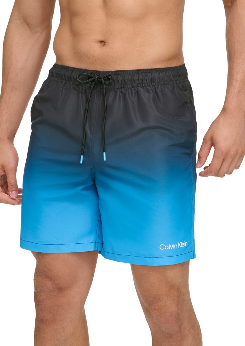 "Calvin Klein Men's Sky Gradient 7"" Volley Swim Trunks - Black"