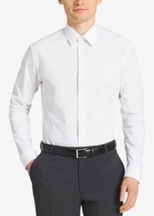 Calvin Klein Men's Slim-Fit Non-Iron Spread Collar Herringbone Dress Shirt - White