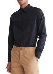 Calvin Klein Men's Slim-Fit Refined Button-Down Shirt - Black Beauty