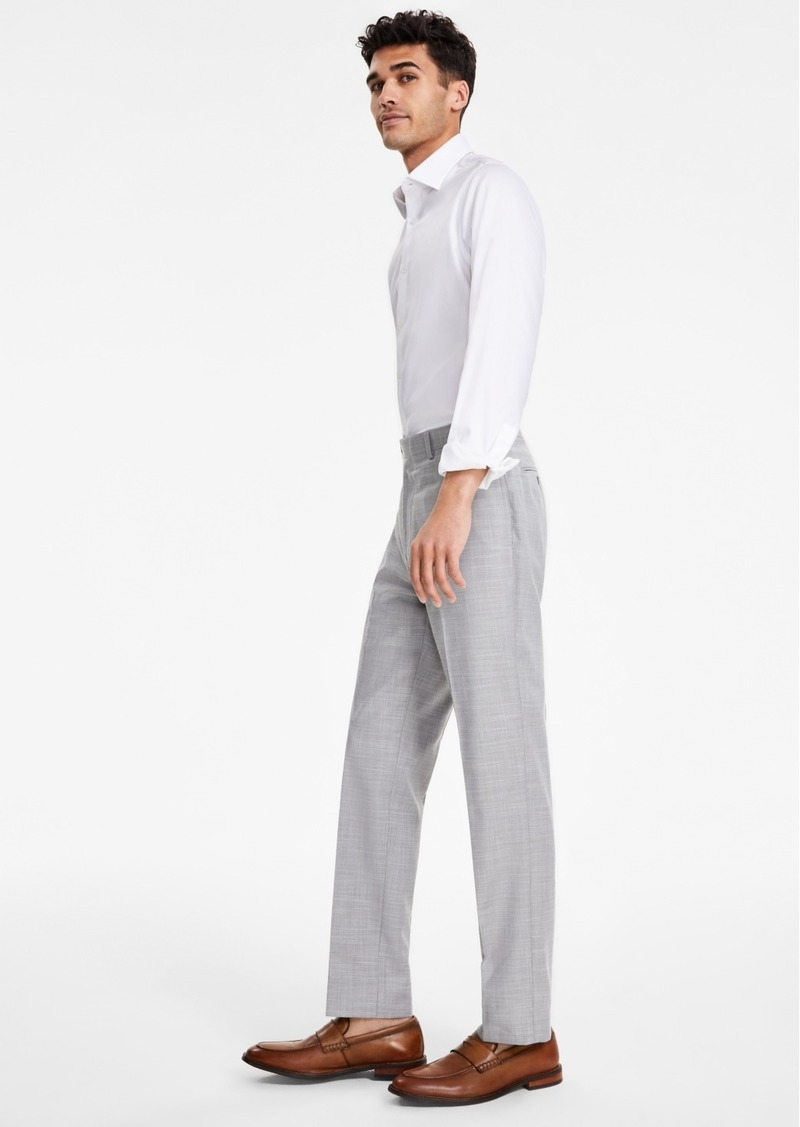 Calvin Klein Men's Slim-Fit Sharkskin Pants - Light Grey