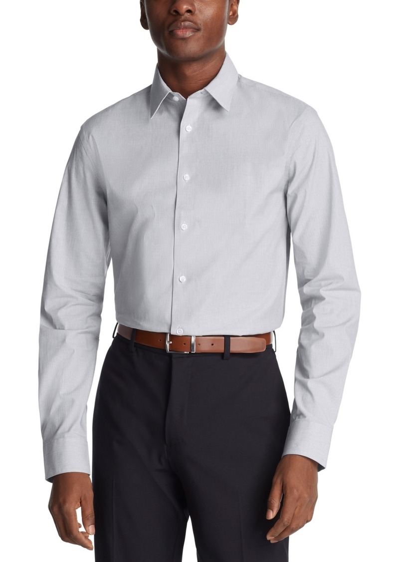 Calvin Klein Men's Slim-Fit Steel Plus Dress Shirt - Navy