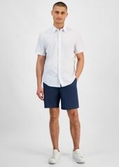Calvin Klein Mens Slim Fit Stretch Shorts Seersucker Shirt
