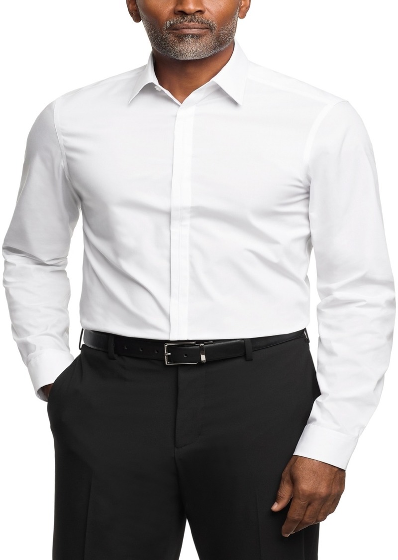 Calvin Klein Men's Slim Fit White Dress Shirt - White