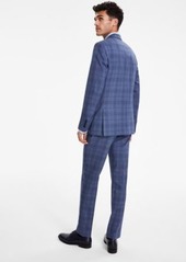 Calvin Klein Mens Slim Fit Wool Blend Stretch Plaid Suit Separates