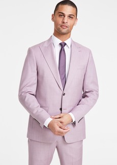 Calvin Klein Men's Slim-Fit Wool-Blend Stretch Sharkskin Suit Separate Jacket - Pink