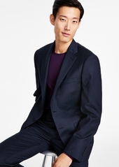 Calvin Klein Men's Slim-Fit Wool-Blend Stretch Suit Jacket - Black Blue
