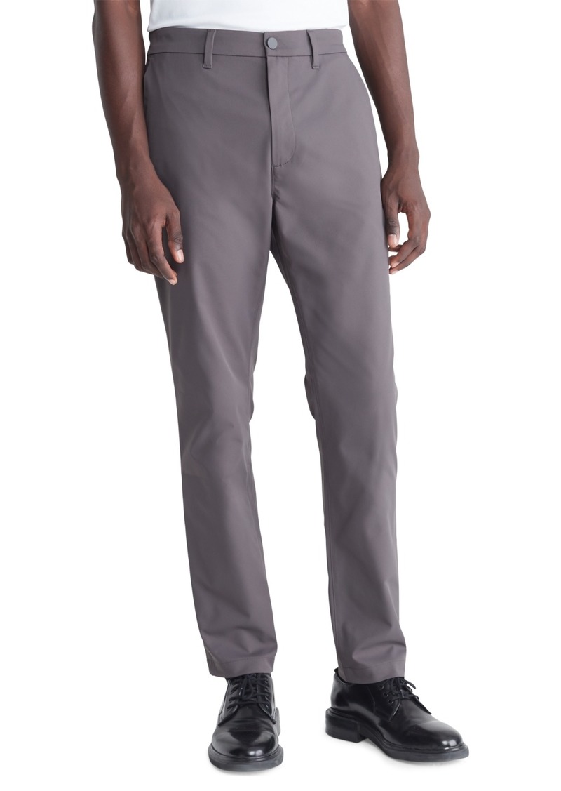 Calvin Klein Men's Athletic Slim-Fit Stretch Chinos - Asphalt