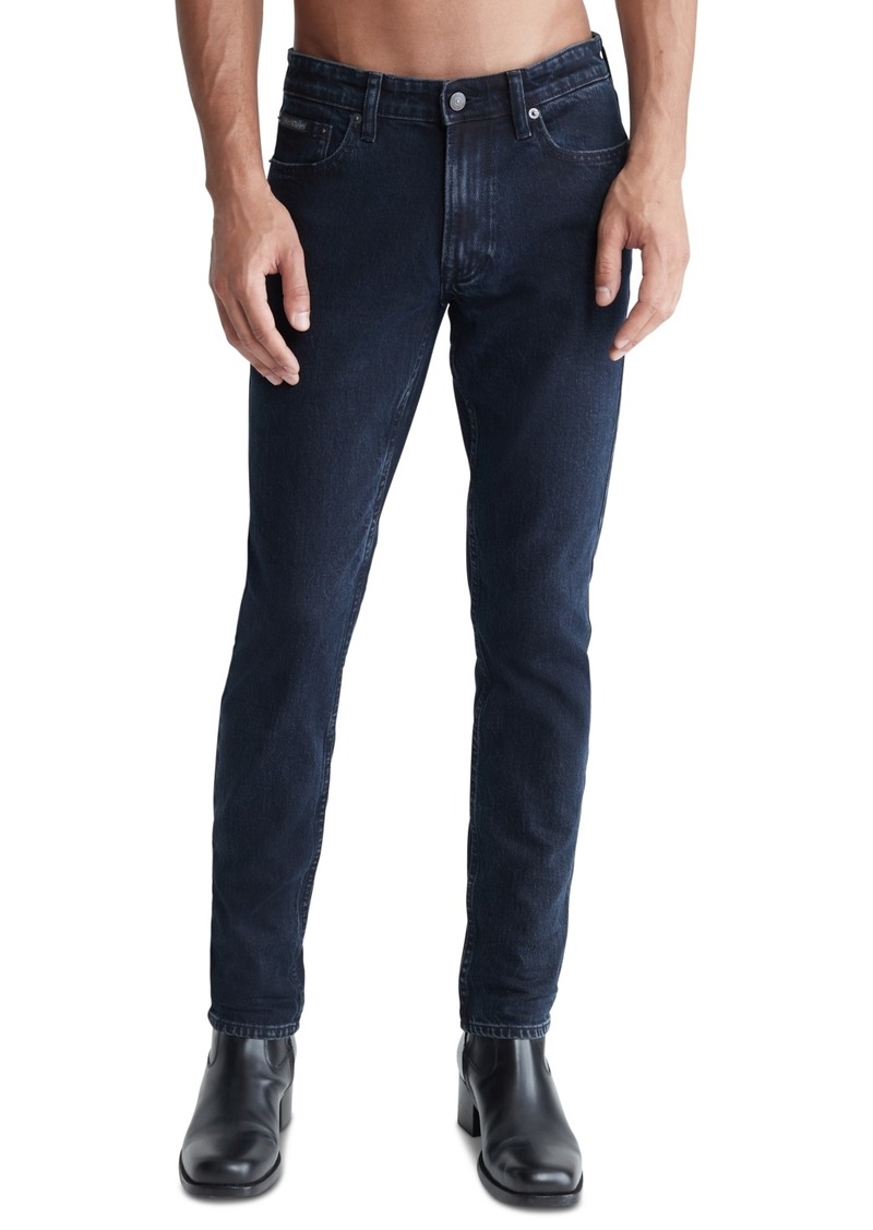 Calvin Klein Men's Slim Straight-Fit Stretch Jeans - Blue Black Stone