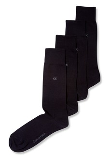 Calvin Klein Men's Socks, 4 Pack Solid - Black