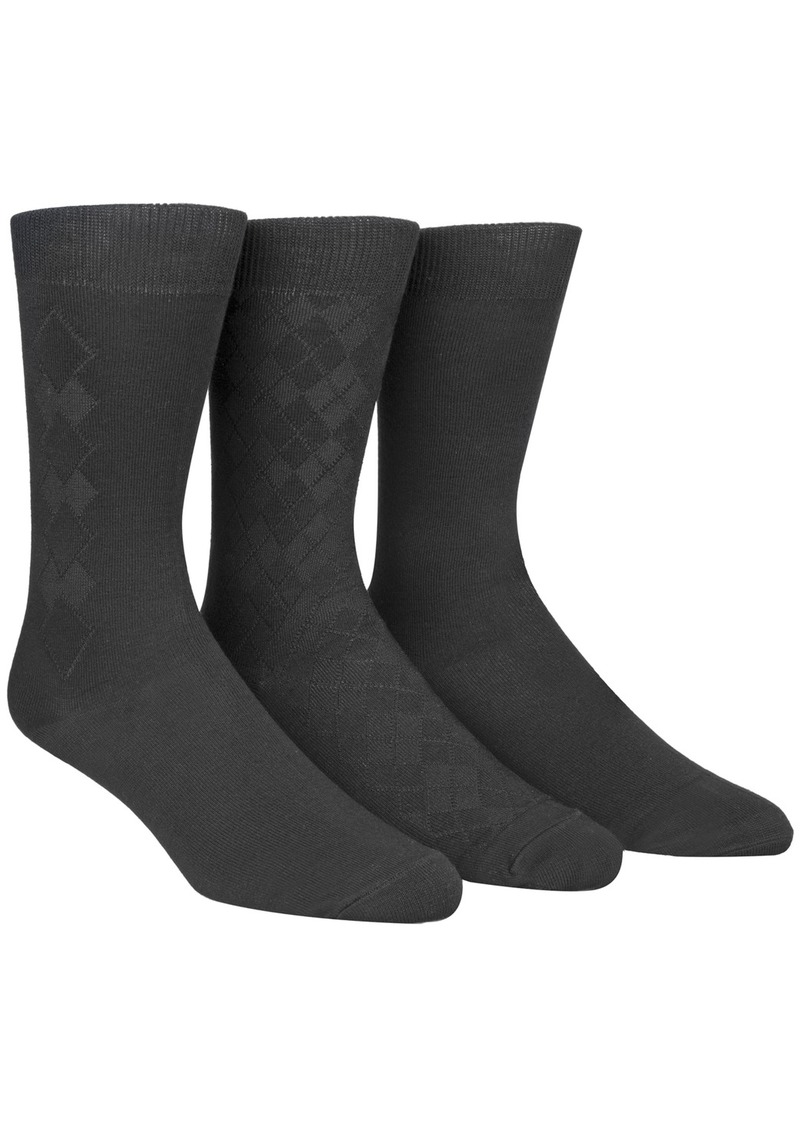 Calvin Klein Men's Socks, Rayon Dress Men's Socks 3 Pack - Black