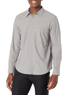 Calvin Klein Men's Solid Contrast Stitch Pocket Button-Down Easy Shirt